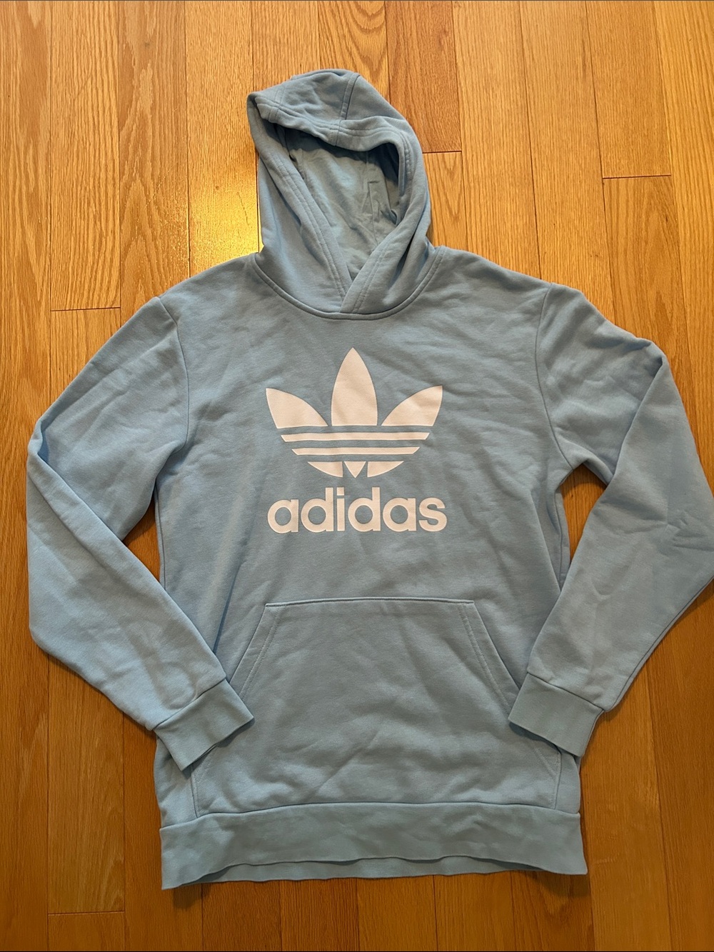 adidas Light Blue Trefoil Crewneck Hoodie